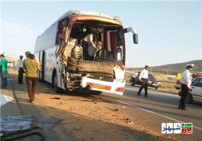 حادثه تصادف اتوبوس مان با کامیون بنز در آزادراه زنجان-تبریز