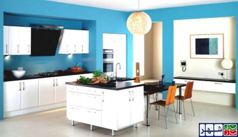 30 طراحی برای استفاده از رنگ آبی در دکوراسیون آشپزخانه