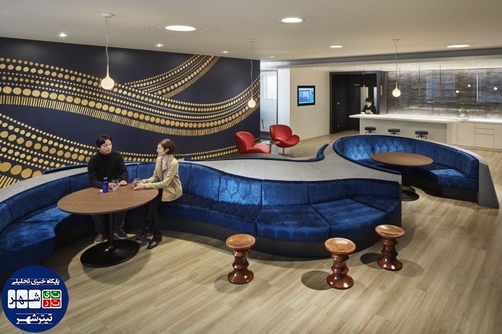 طراحی داخلی دفترکار با تنوع فضایی مبتنی بر کار گروهی