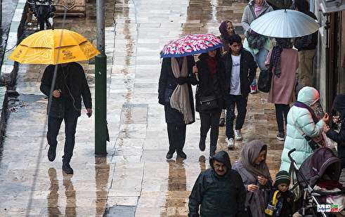 بارش باران پائیزی در تهران