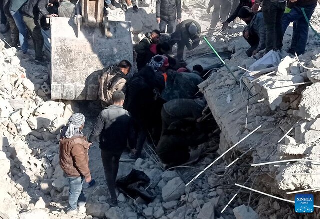 ریزش مرگبار ساختمان در «حلب» سوریه